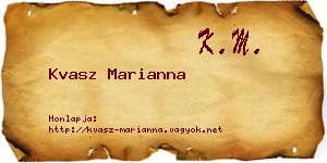 Kvasz Marianna névjegykártya